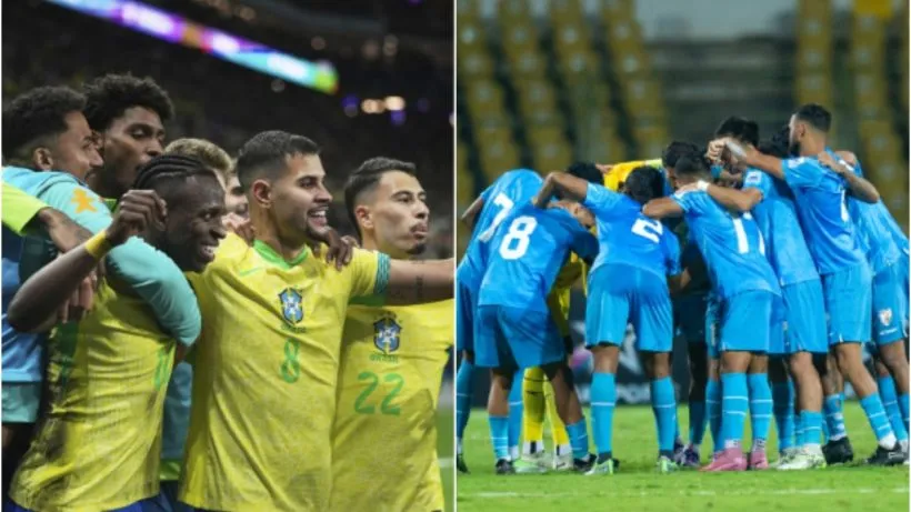Football Match Between Brazil And India