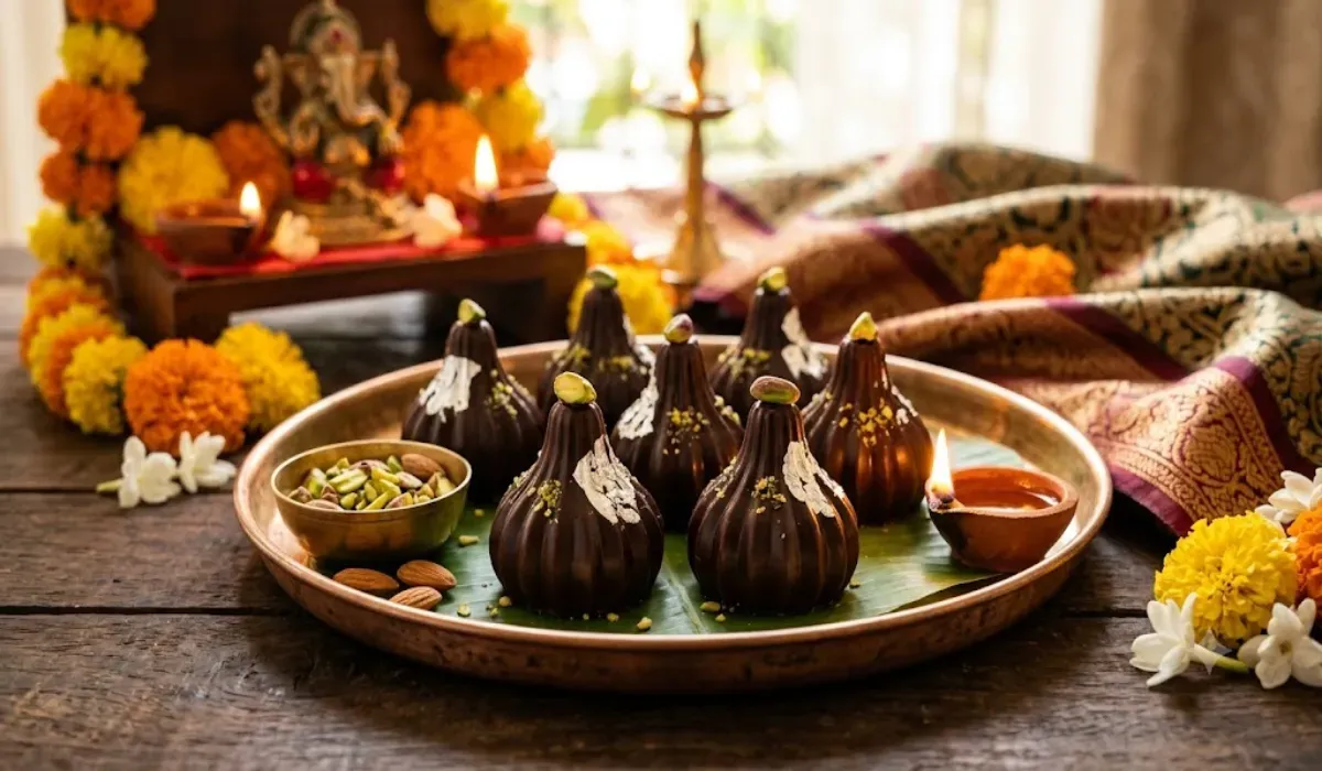 Homemade chocolate modak