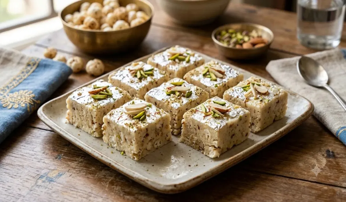 Navratri special makhana barfi