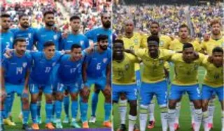 Brazil Team Against India In Football