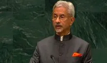 S Jaishankar addressing the United Nations General Assembly in New York