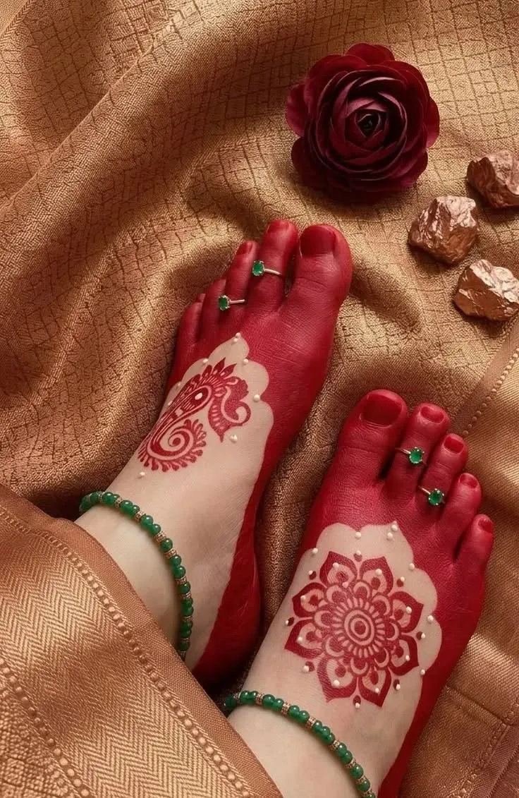 Radha Ashtami Traditional Alta Designs( Source: Social Media)
