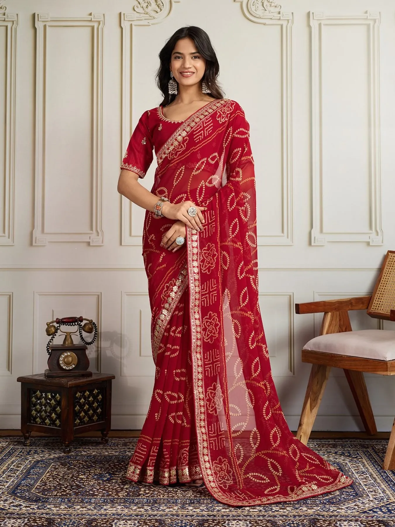 red saree designs for navratri( SOURCE: Social Media)