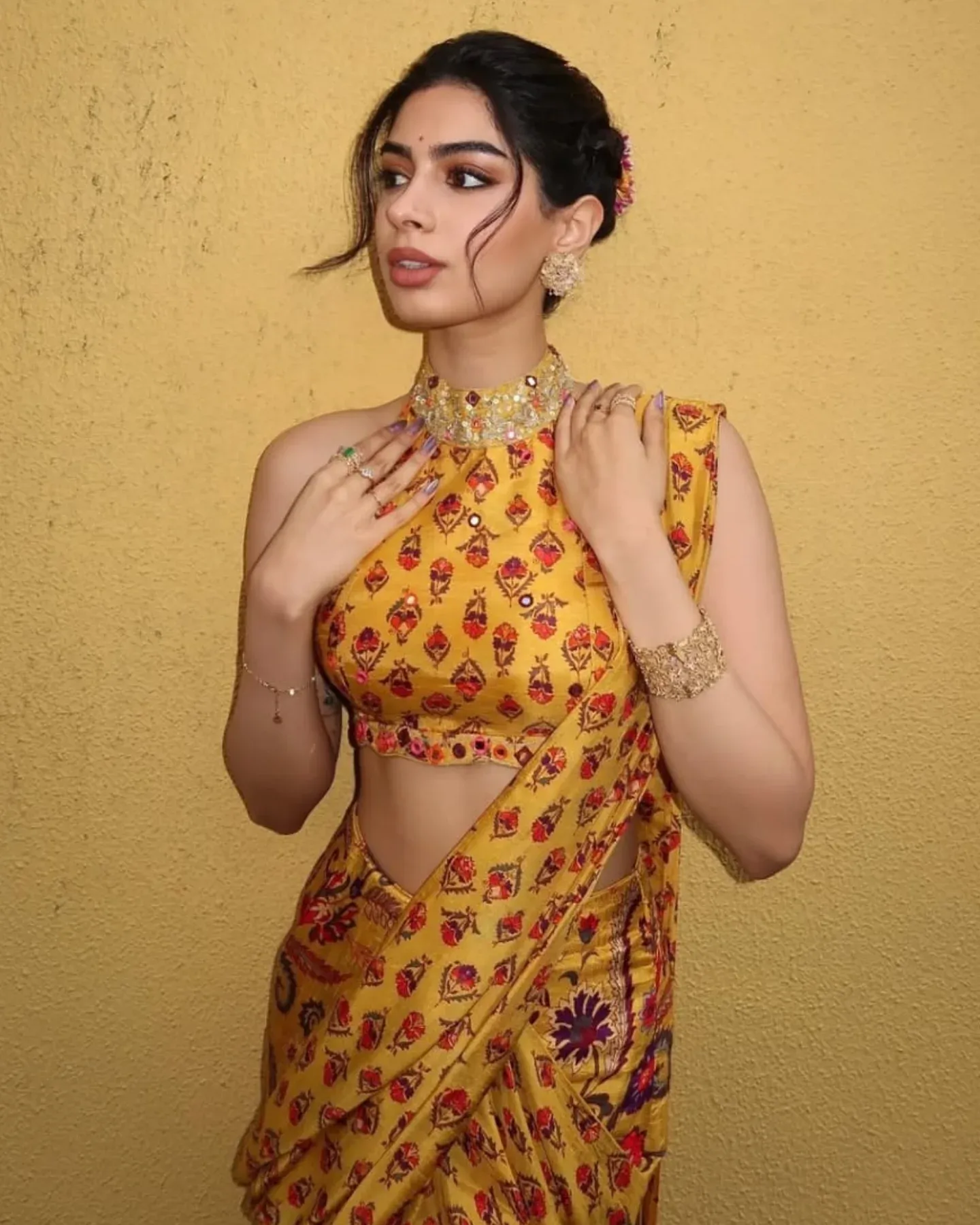 Halter Neck Blouse Designs For Karwa Chauth