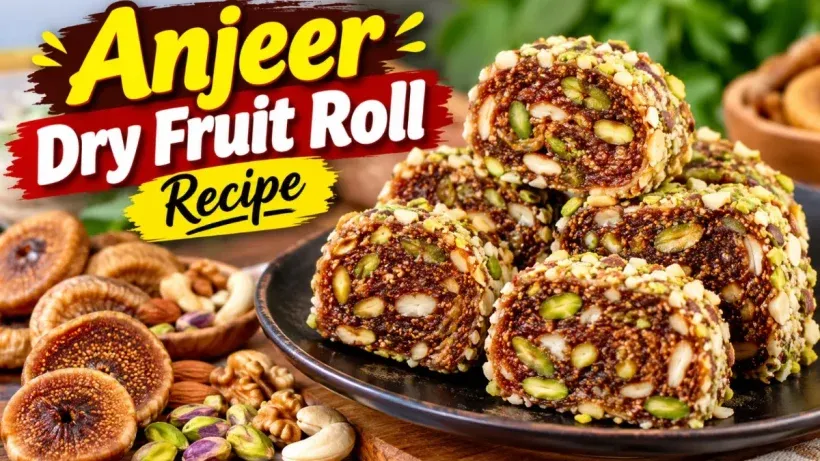 Anjeer Dry Fruit Roll Recipe