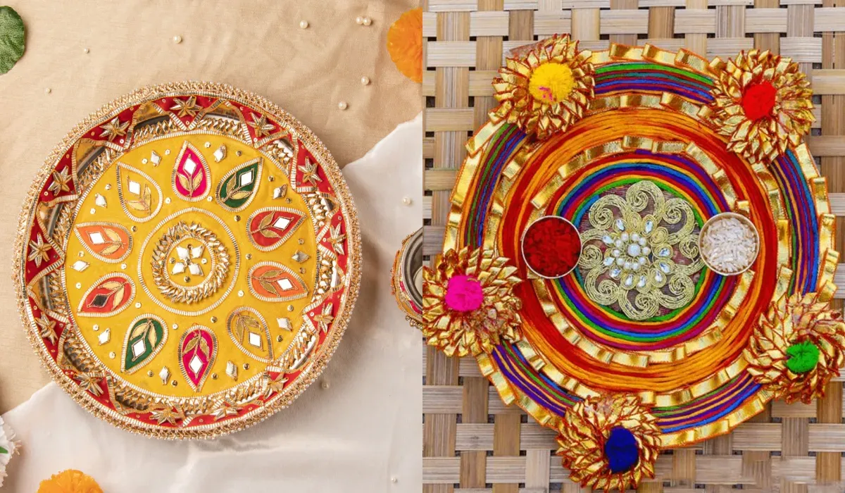 Aesthetic Karwa Chauth thali design