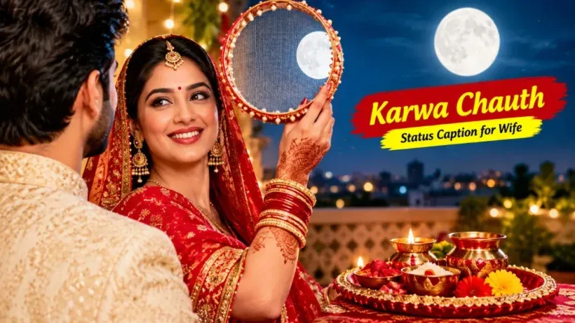 Karwa Chauth Status Caption for Wife