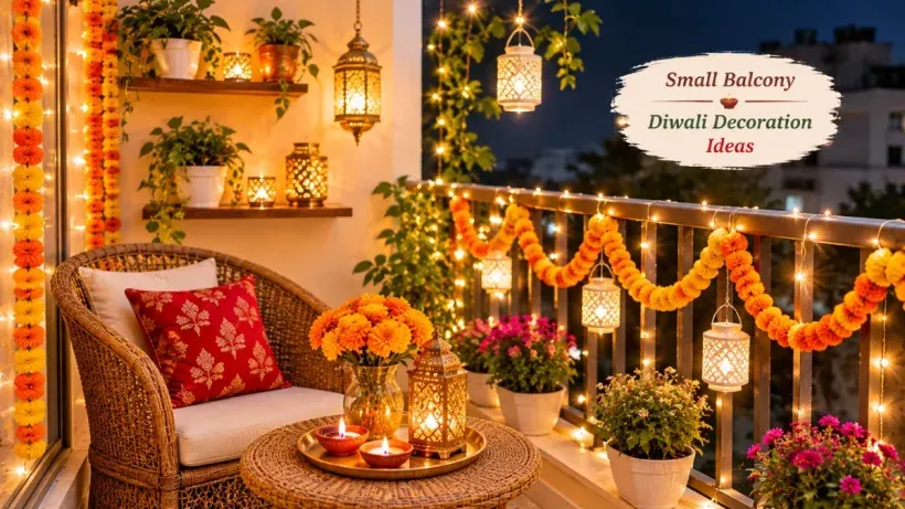 Small Balcony Diwali Decoration Ideas