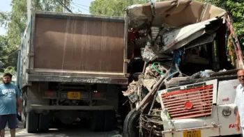 Hansi Bus Truck Accident