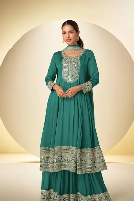 Navratri Day 9 Peacock Green Outfit Ideas( Source: Social Media)