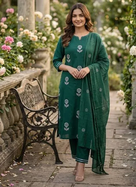 Navratri Day 9 Peacock Green Outfit Ideas( Source: Social Media)