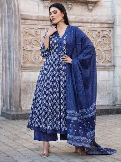 Navratri Day 4 Blue Outfit Ideas( Source: Social Media)
