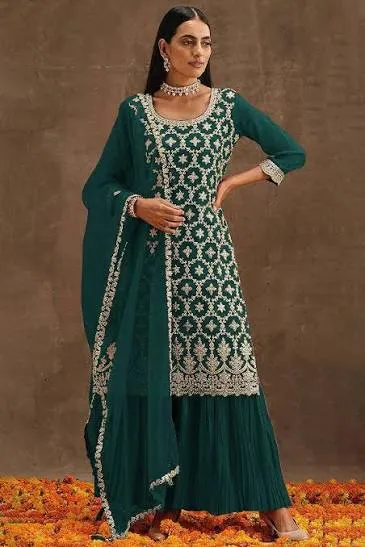 Navratri Day 9 Peacock Green Outfit Ideas( Source: Social Media)